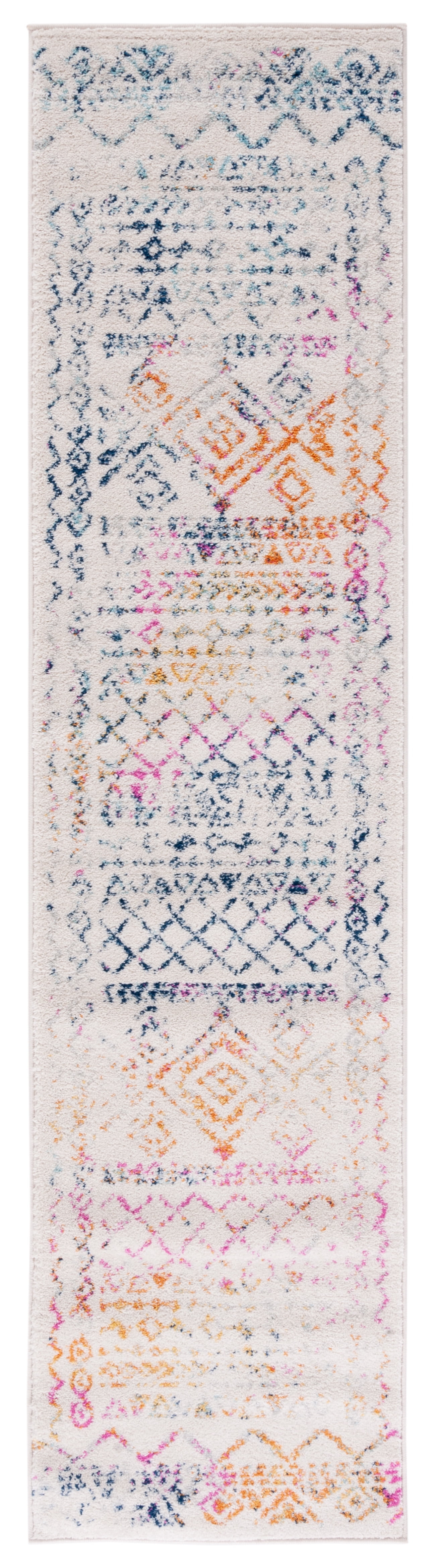 SAFAVIEH Tulum Ronald Oriental Runner Rug, Ivory/Fuchsia, 2' x 13'