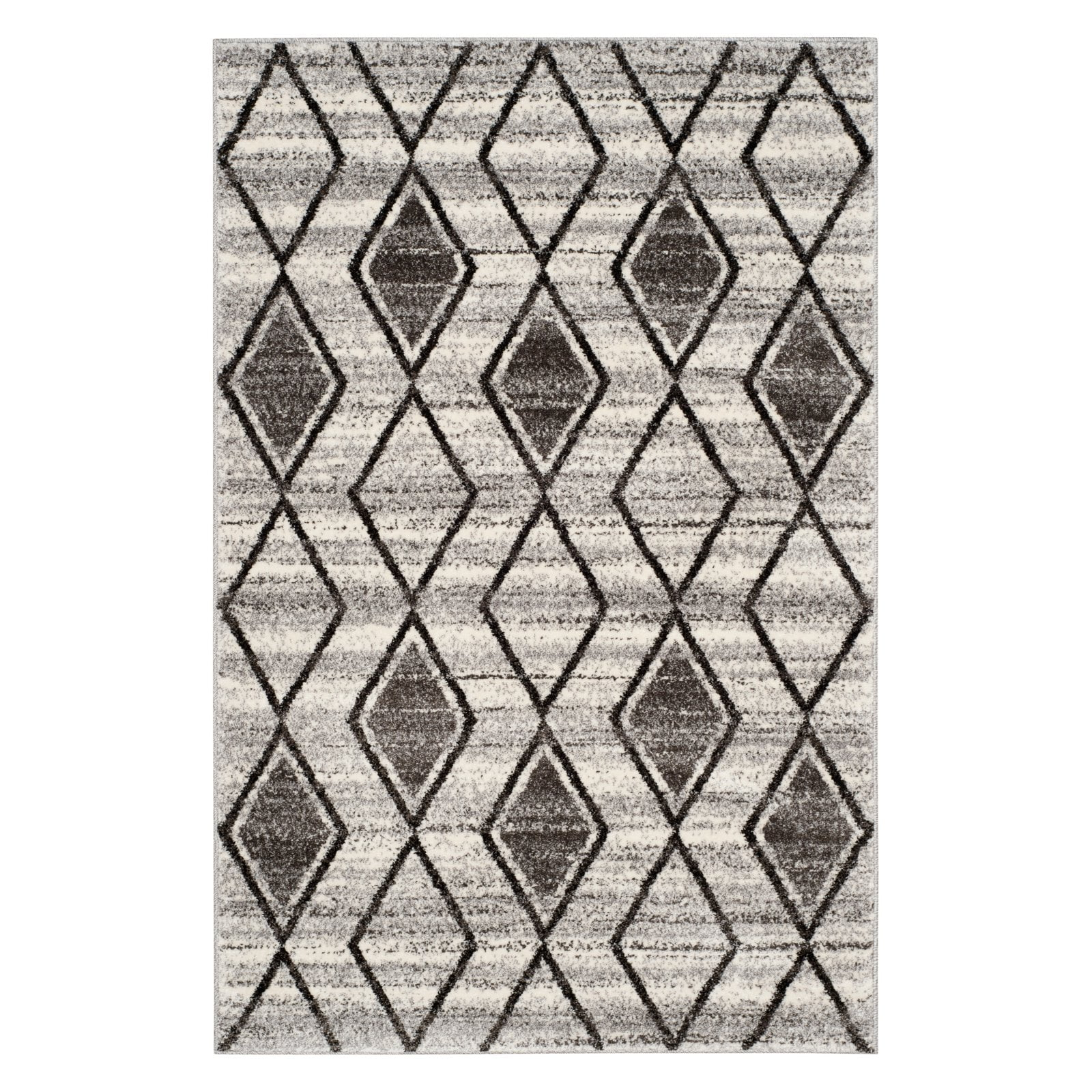 SAFAVIEH Tunisia Parker Geometric Area Rug, Grey/Black, 4' x 6'