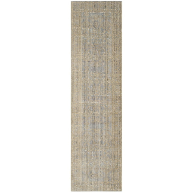 Valencia VAL104 Power Loomed Indoor Runner Rug - Grey/Gold - 2'3"x8' - Safavieh