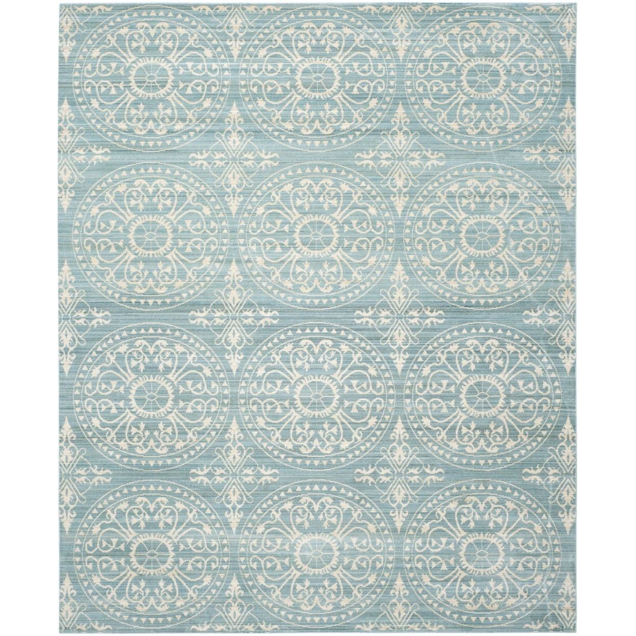 SAFAVIEH Valencia Larry Medallion Polyester Area Rug, Alpine/Cream, 4' x 6'