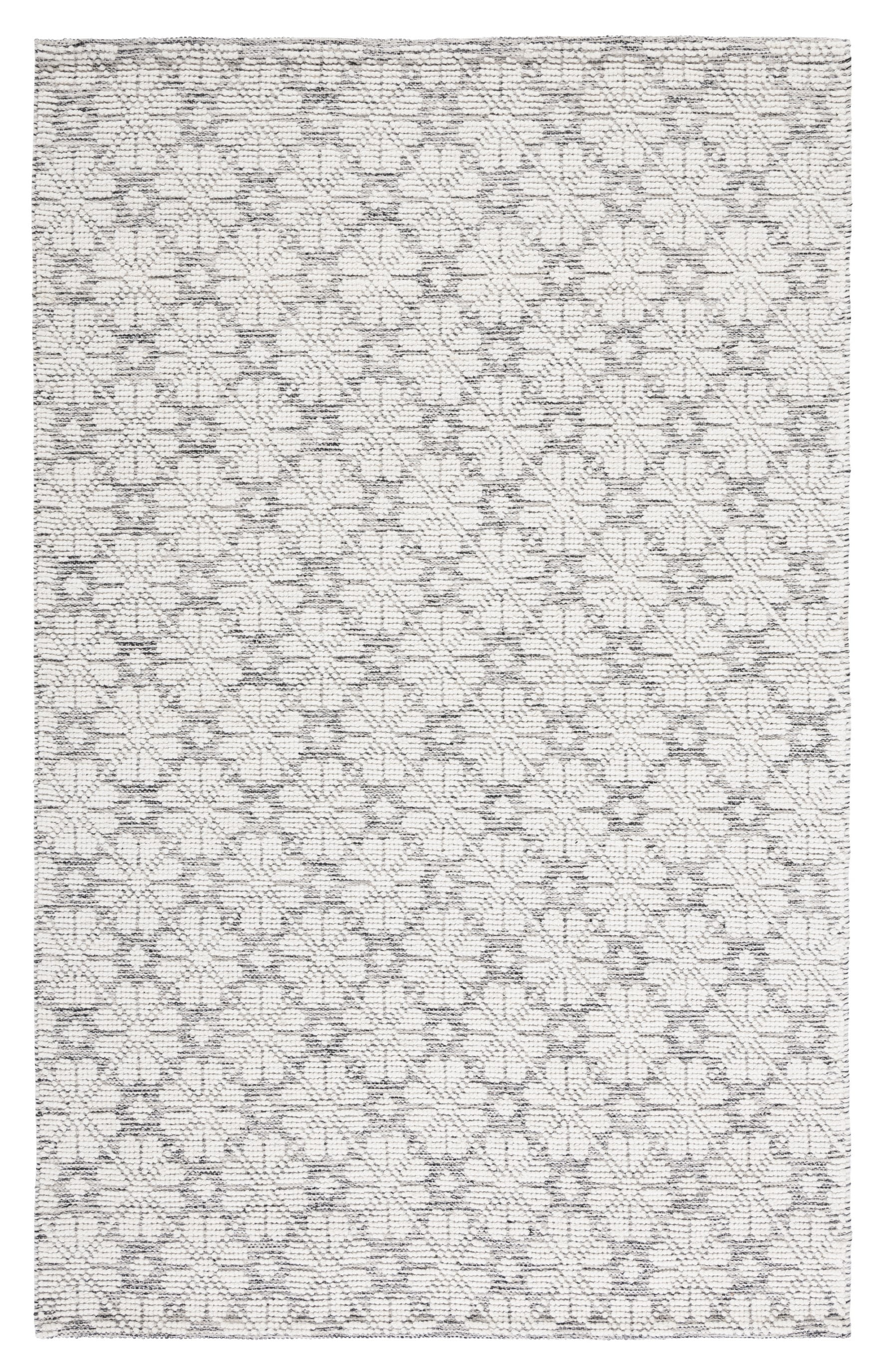 SAFAVIEH Vermont Orval Geometric Floral Wool Area Rug, Ivory/Grey, 6' x 9'