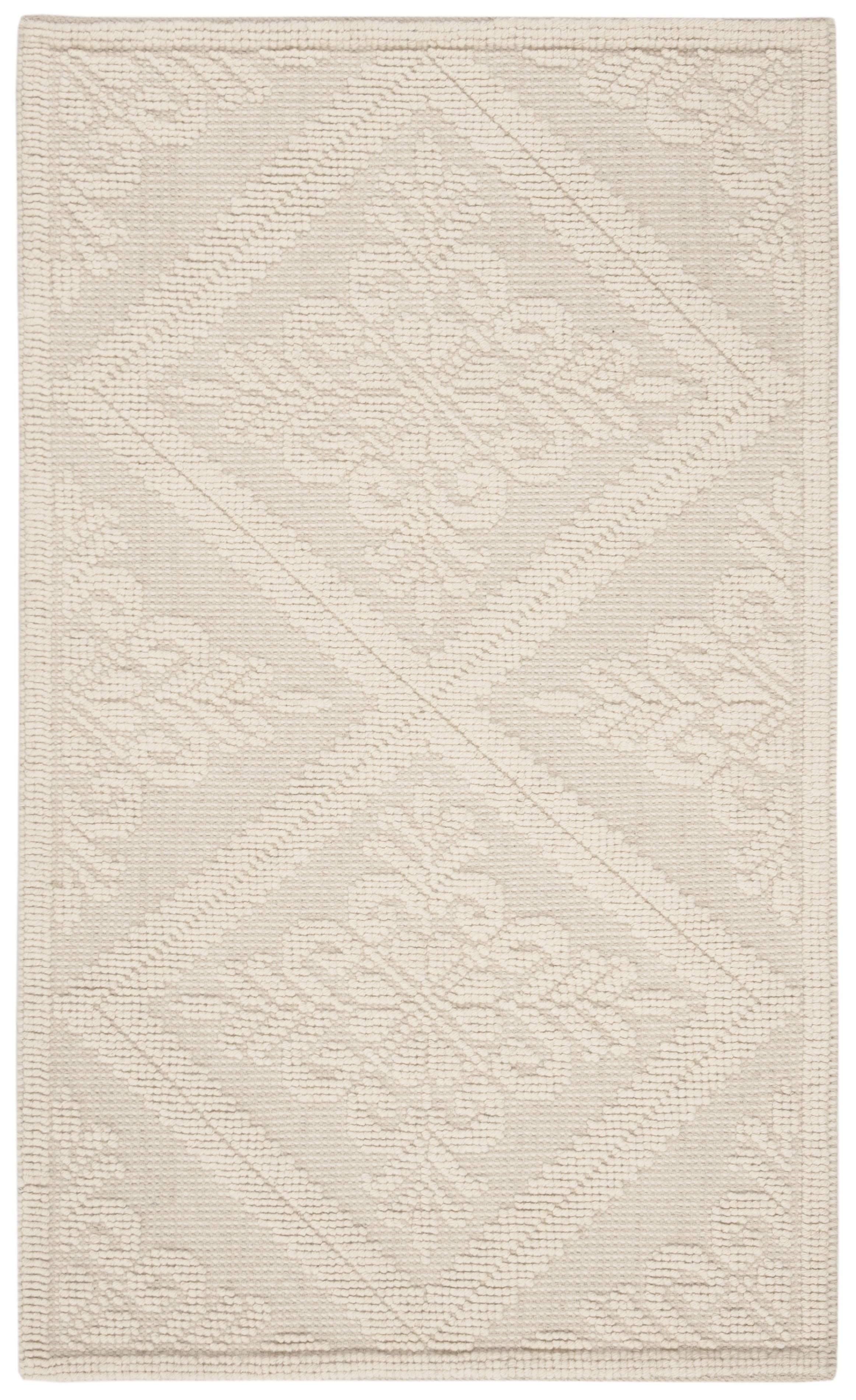 SAFAVIEH Vermont Trinity Floral Geometric Wool Area Rug, Ivory, 2'3" x 4'