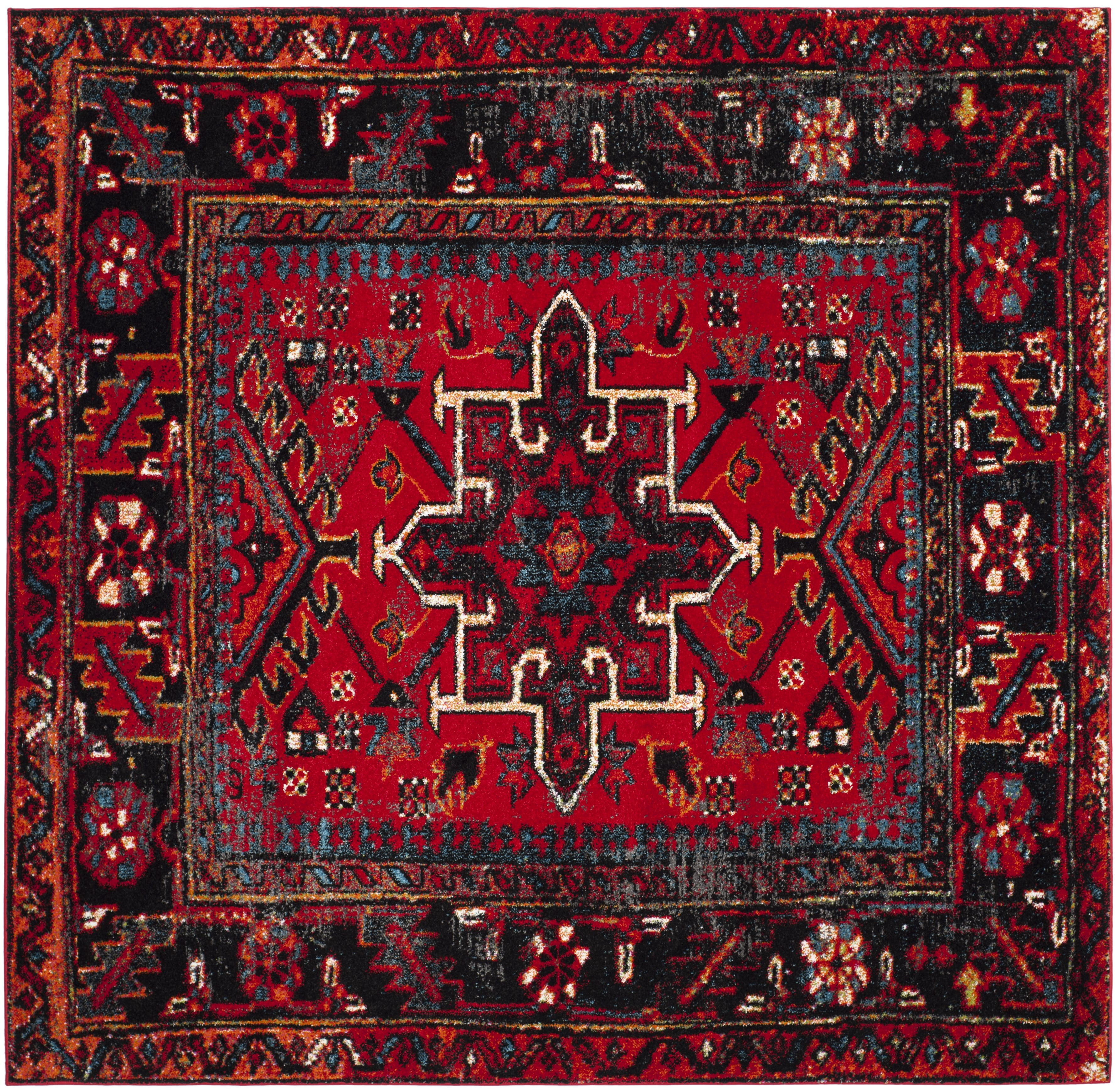 SAFAVIEH Vintage Hamadan Dania Oriental Area Rug, Red/Multi, 10' x 10' Square