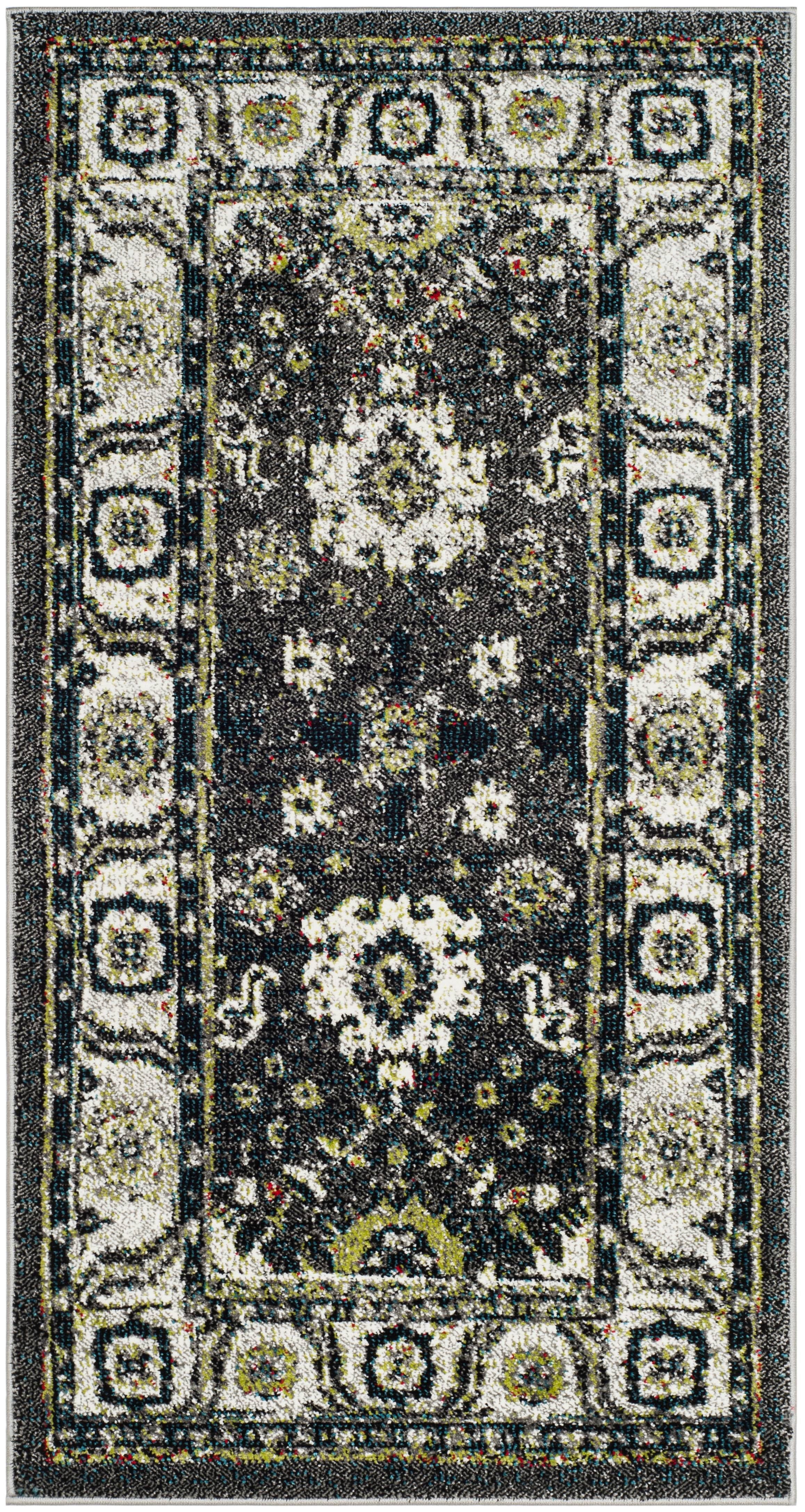 Vintage Hamadan VTH214 Power Loomed Indoor Accent Rug - Dark Grey/Ivory - 2'7"x5' - Safavieh.