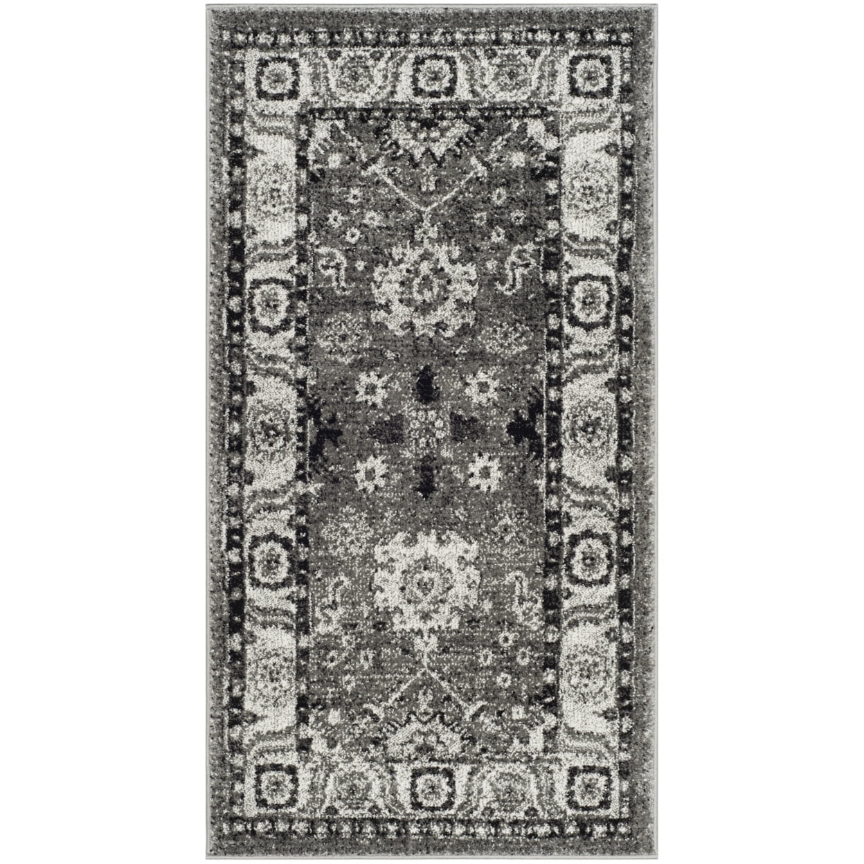 Vintage Hamadan VTH214 Power Loomed Indoor Accent Rug - Grey/Black - 2'7"x5' - Safavieh.