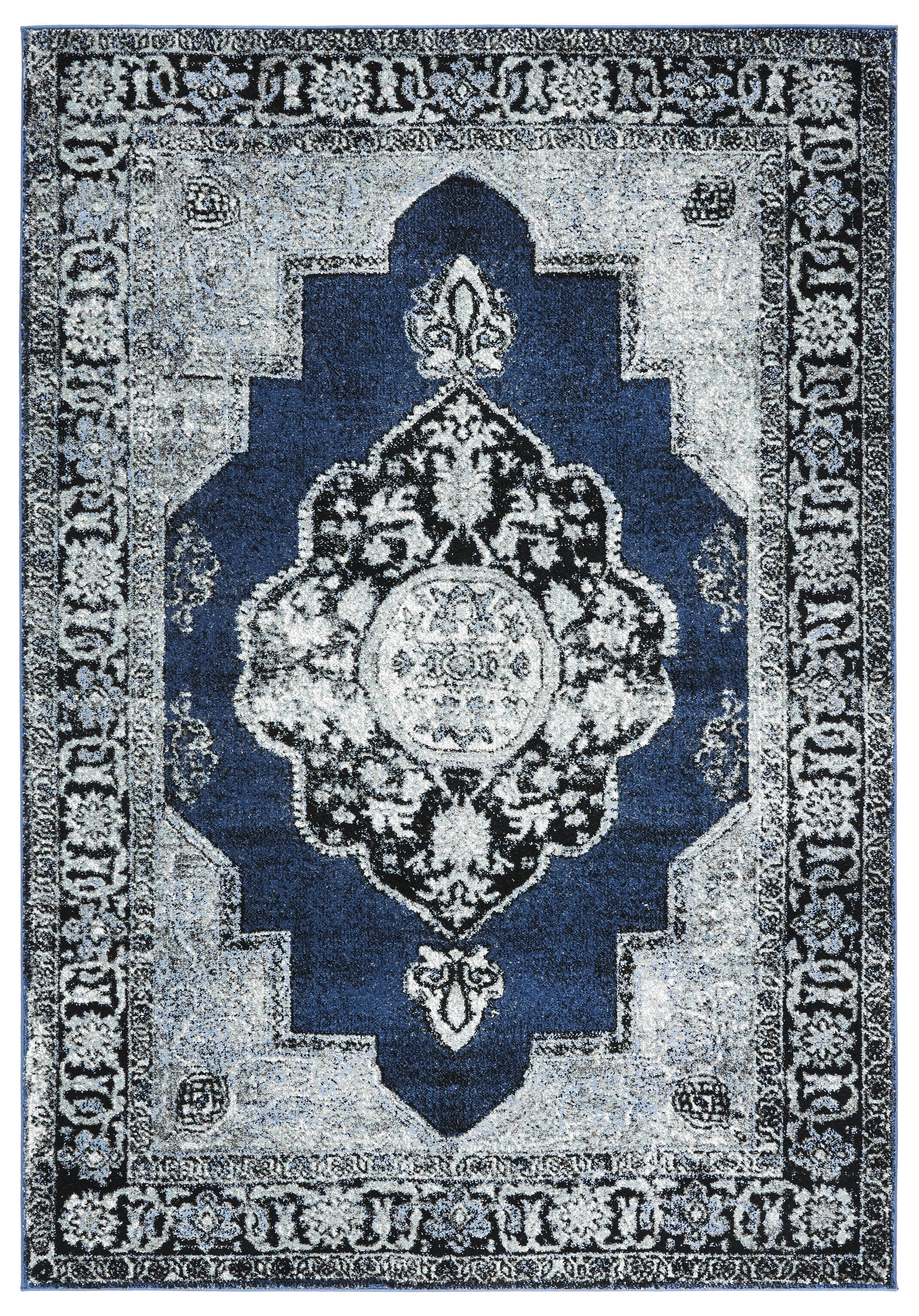 SAFAVIEH Vintage Hamadan Tahnee Oriental Area Rug, Blue/Grey, 5'3" x 7'6"