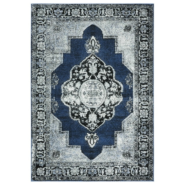SAFAVIEH Vintage Hamadan Tahnee Oriental Area Rug, Blue/Grey, 5'3" x 7'6"