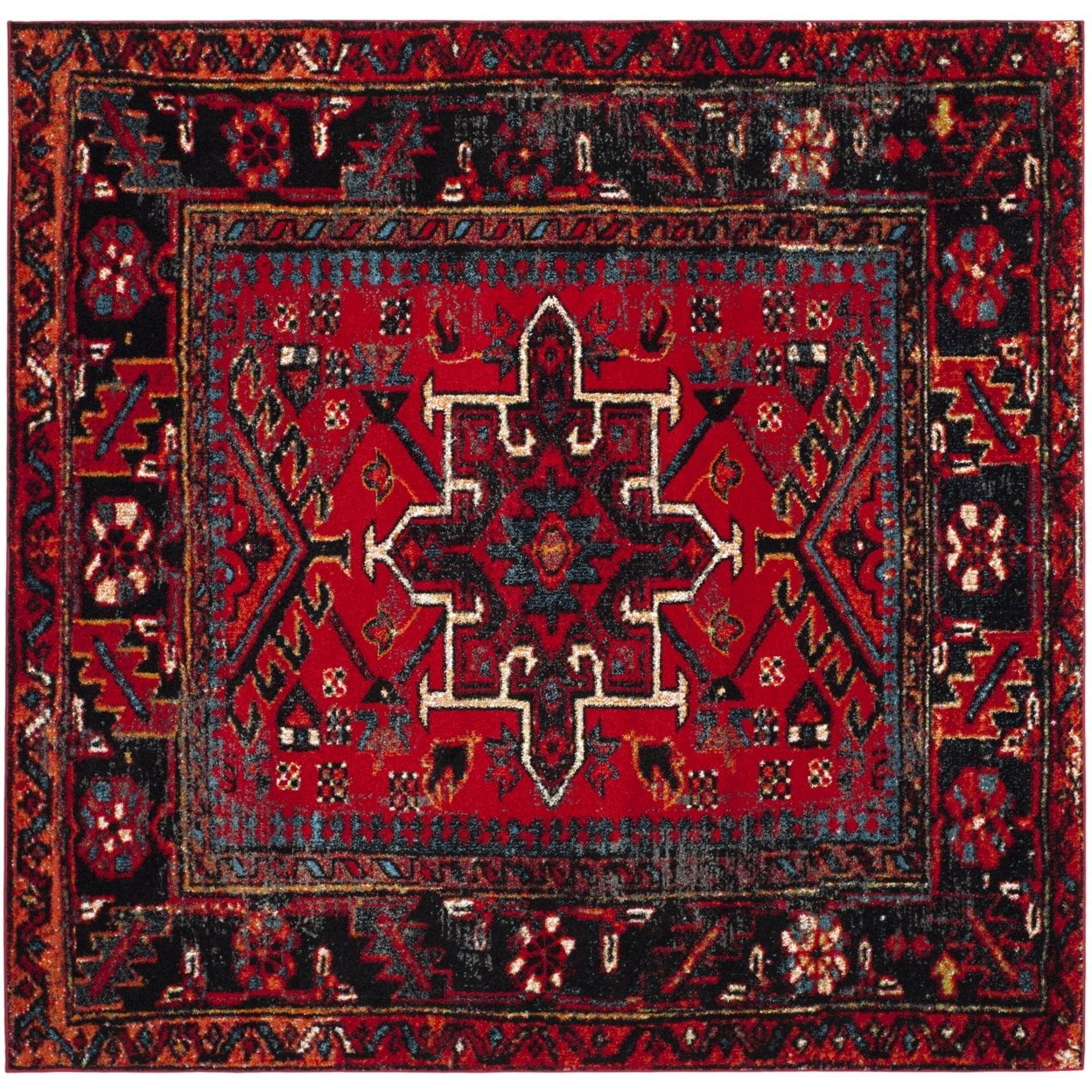 SAFAVIEH Vintage Hamadan Dania Oriental Area Rug, Red/Multi, 12' x 12' Square