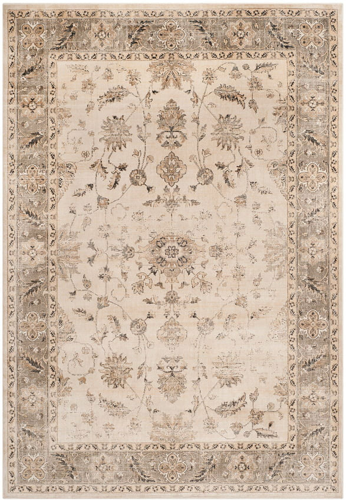 Vintage VTG168 Power Loomed Indoor Area Rug - Stone/Mouse - 6' round - Safavieh.