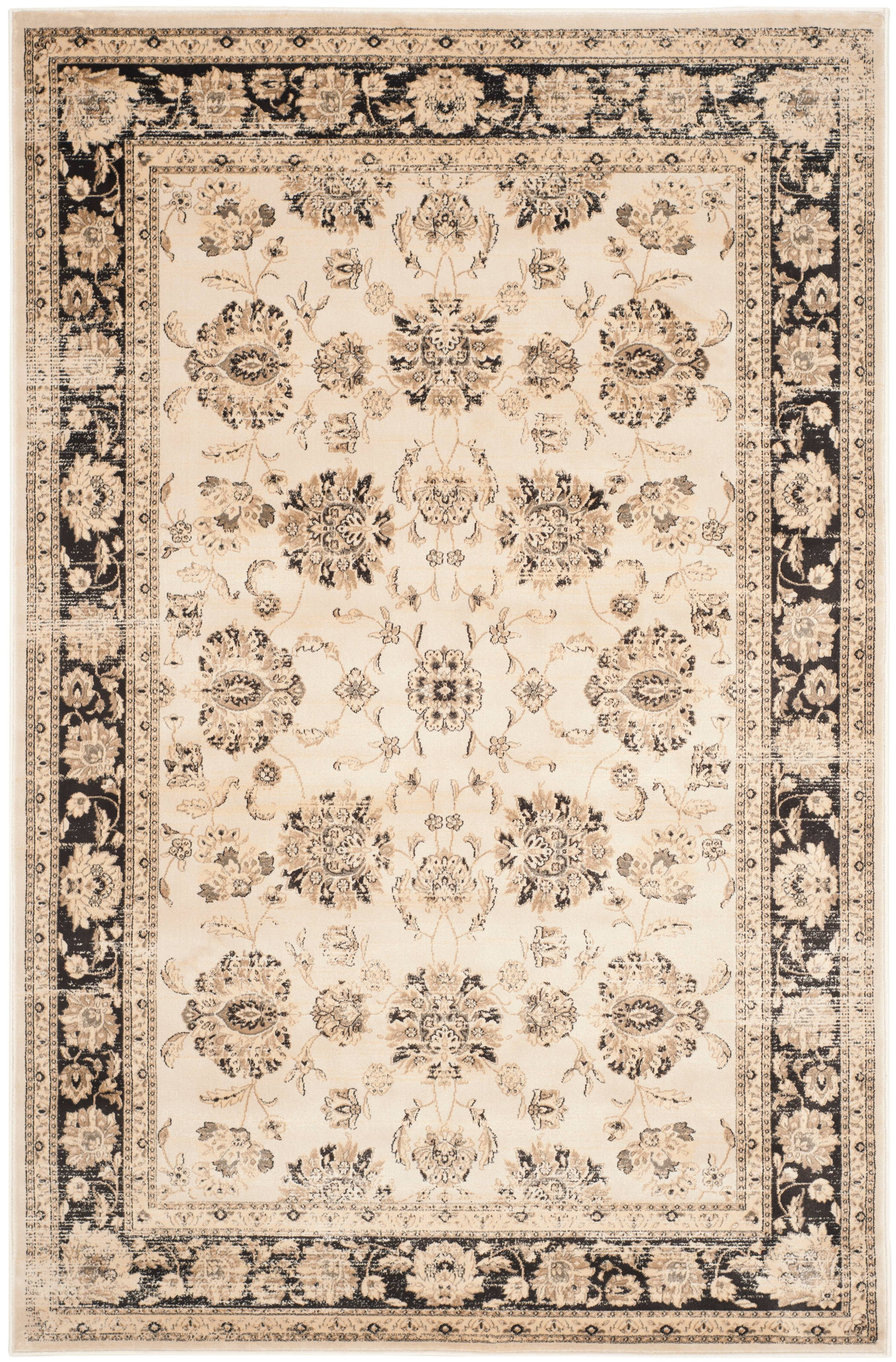 SAFAVIEH Vintage Jessamine Traditional Area Rug, Ivory/Black, 4' x 5'7"