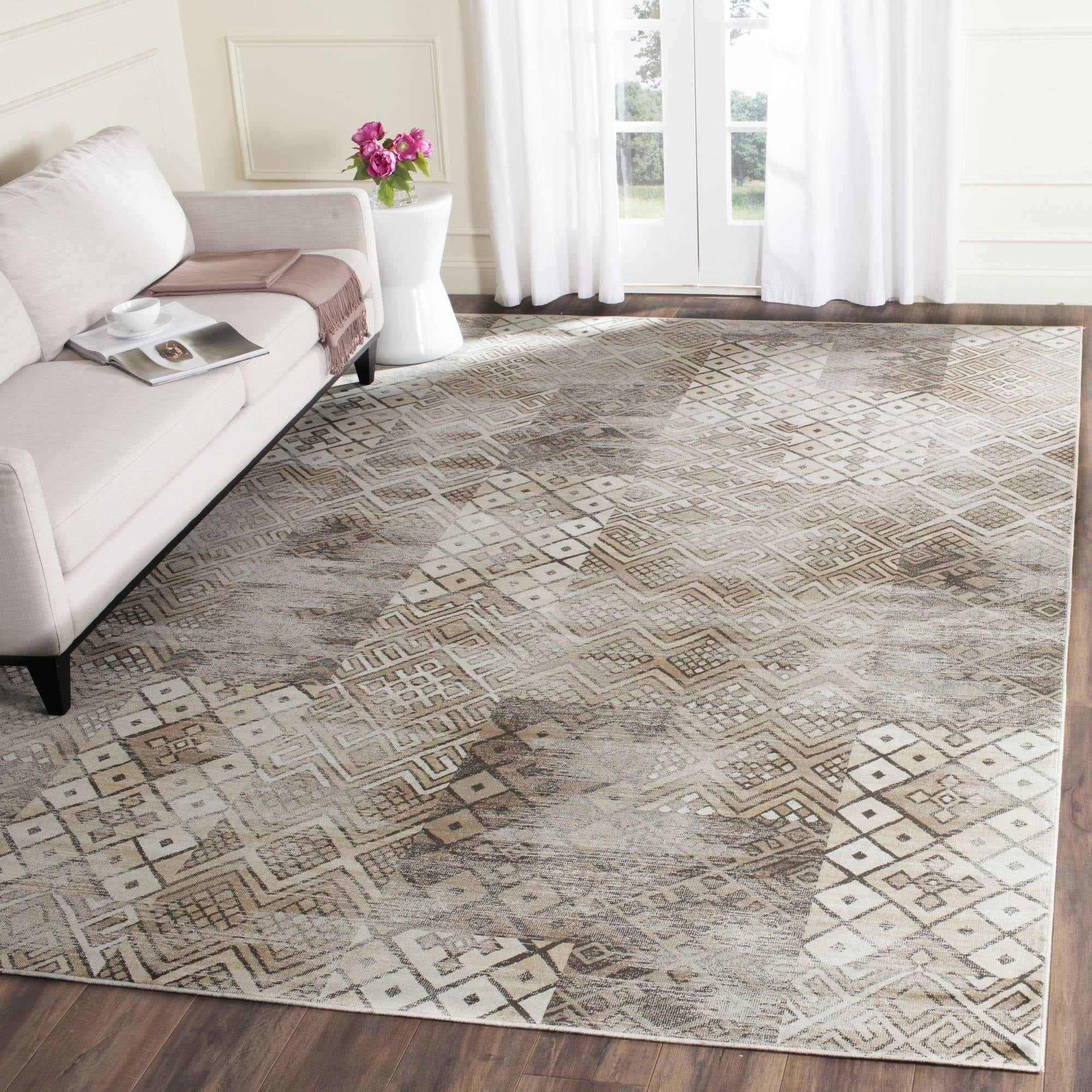 SAFAVIEH Vintage Julyan Geometric Area Rug, Stone, 9' x 12'