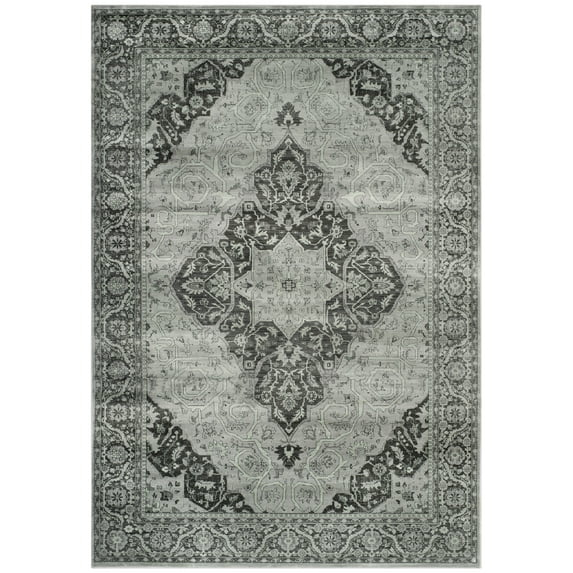 SAFAVIEH Vintage Milford Bordered Area Rug, Light Blue/Multi, 6'7" x 9'2"