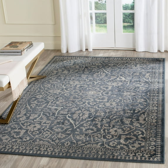 SAFAVIEH Vintage Mirko Traditional Area Rug, Blue/Light Grey, 6'7" x 9'2"