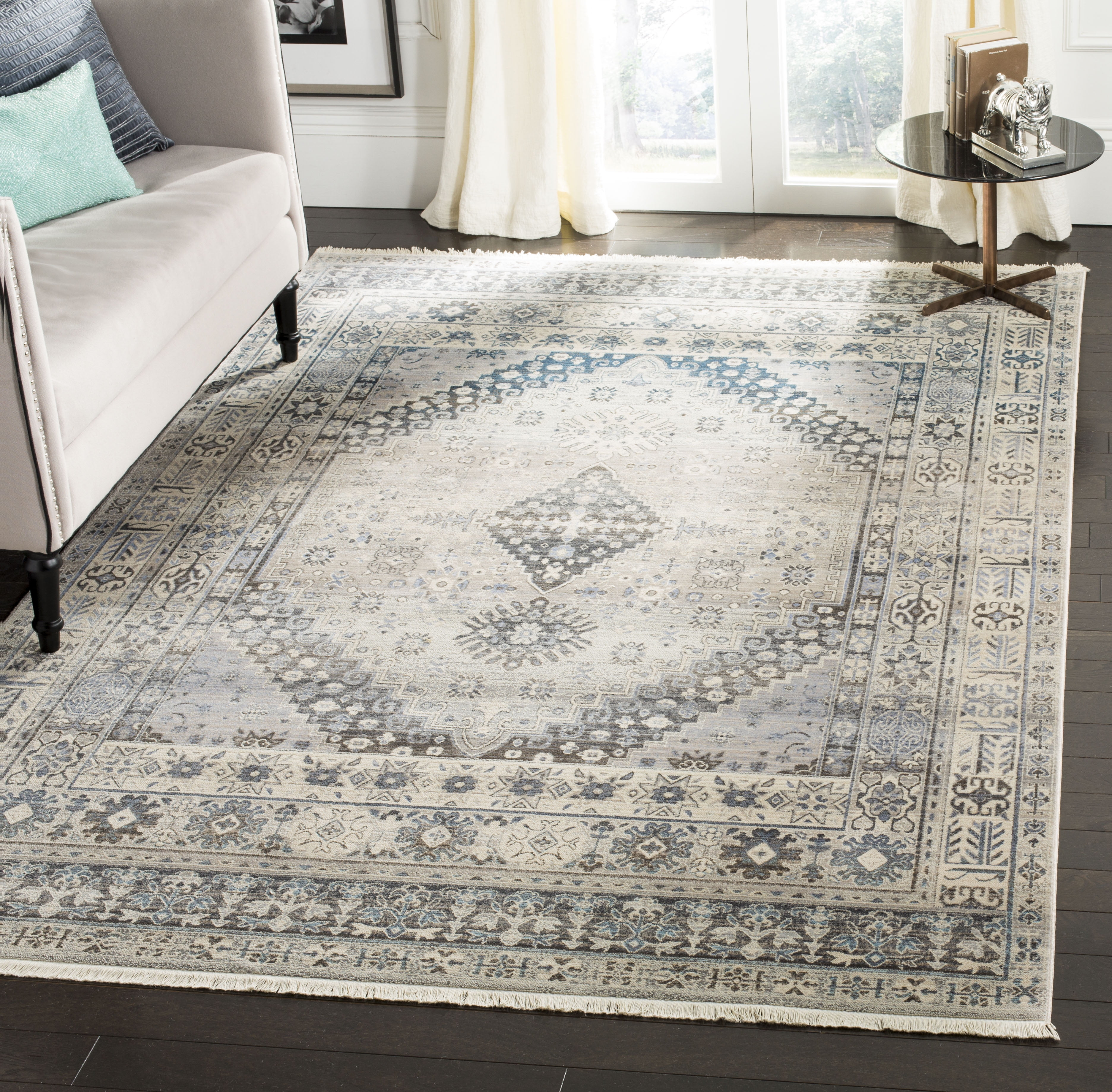 Vintage Persian VTP472 Power Loomed Area Rug - Grey/Blue - 9'x11'7" - Safavieh.