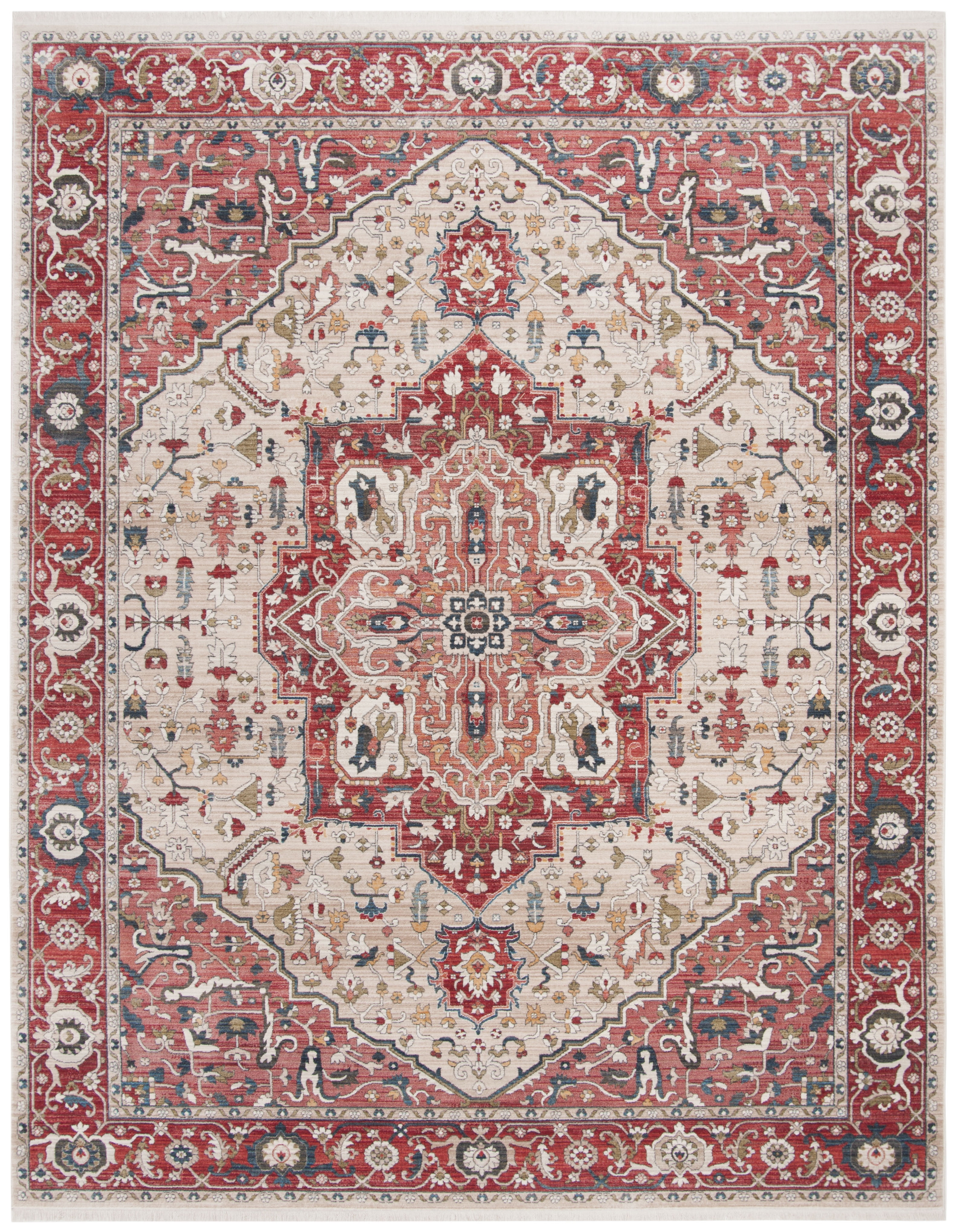 Vintage Persian VTP479 Power Loomed Area Rug - Red/Ivory - 9'x11'7" - Safavieh.