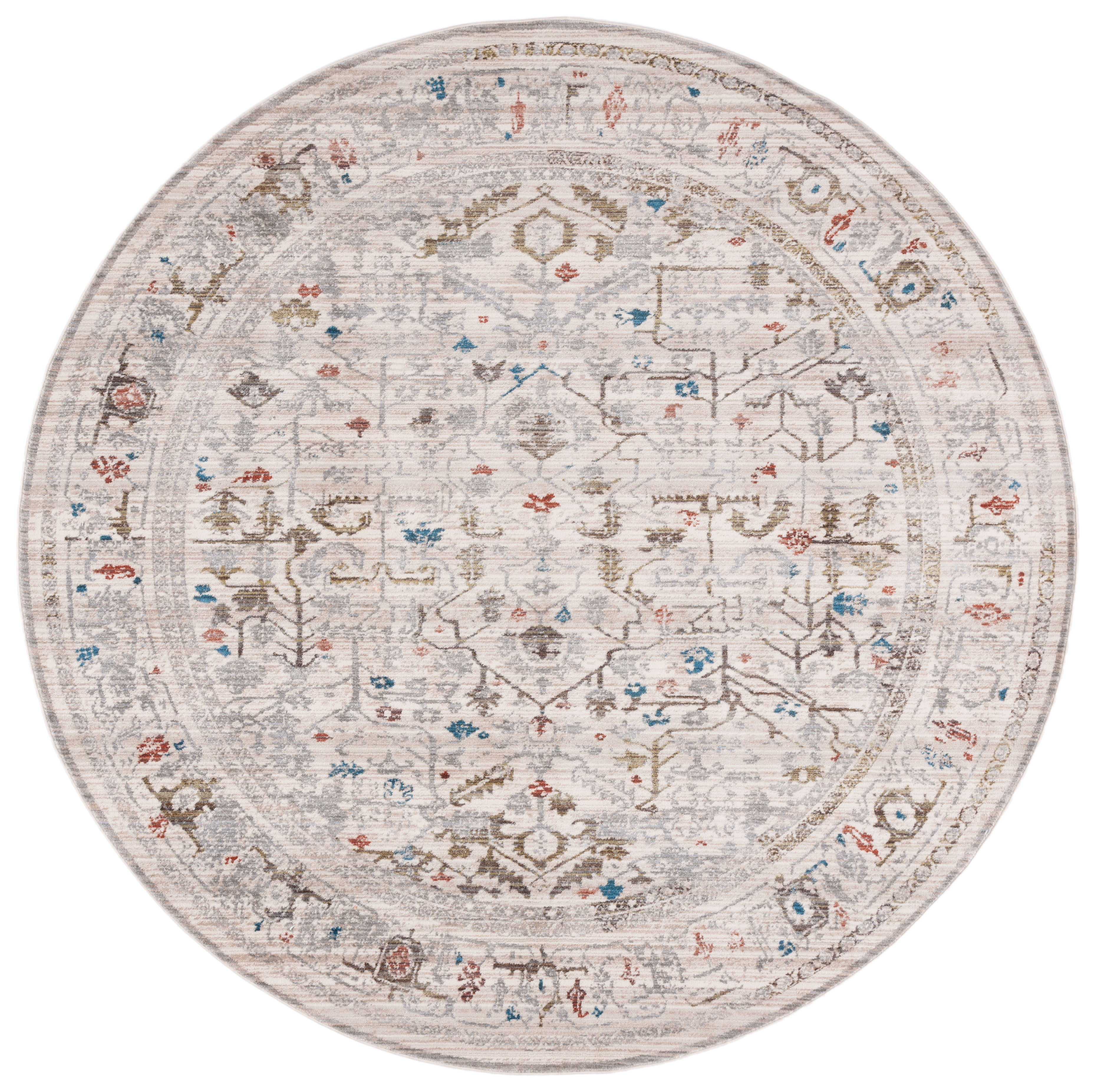 Vintage Persian VTP427 Power Loomed Area Rug - Ivory/Sage - 6'7" round - Safavieh.
