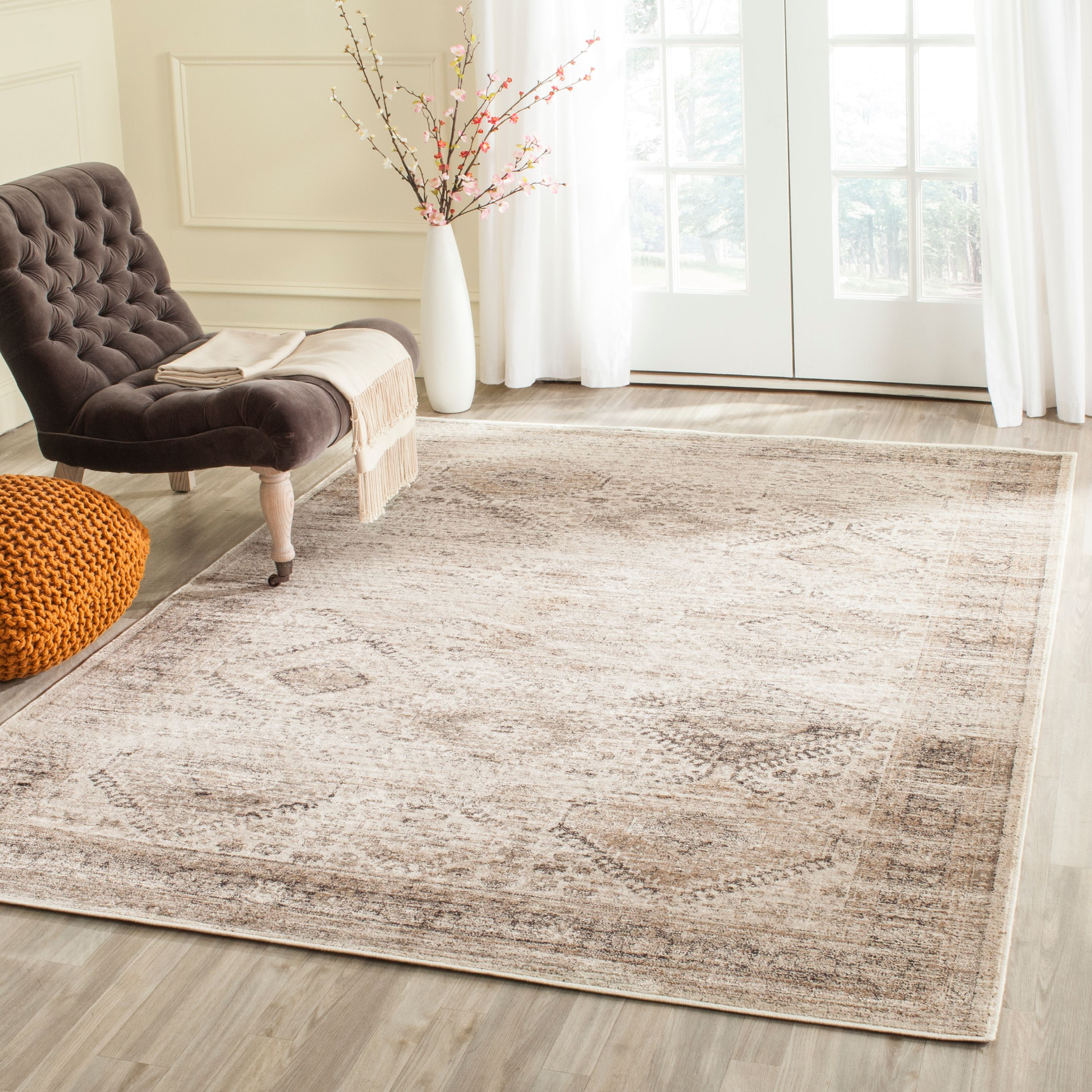 SAFAVIEH Vintage Shannen Traditional Area Rug, Stone, 6'7" x 9'2"