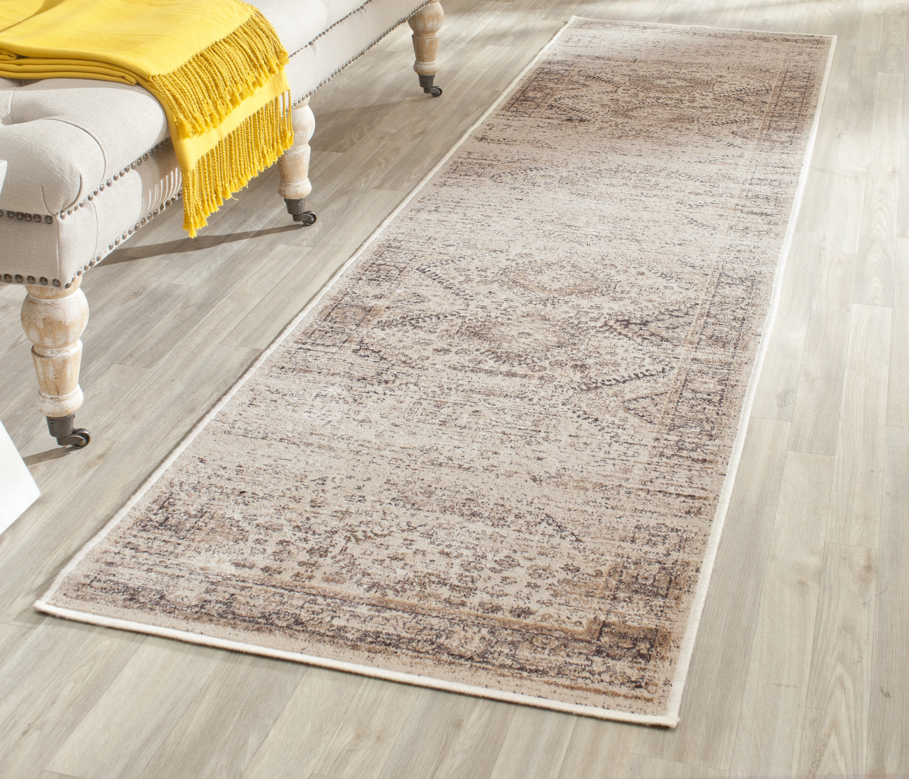 Vintage VTG118 Power Loomed Indoor Runner Rug - Stone - 2'2"x7'2" - Safavieh.