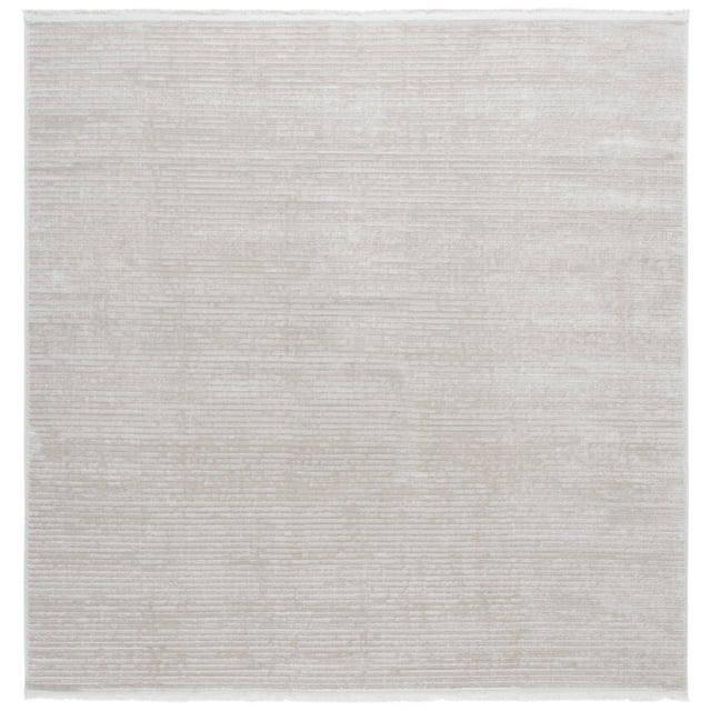 SAFAVIEH Whisper Zoe Solid Area Rug, Beige/Ivory, 6'7" x 6'7" Square