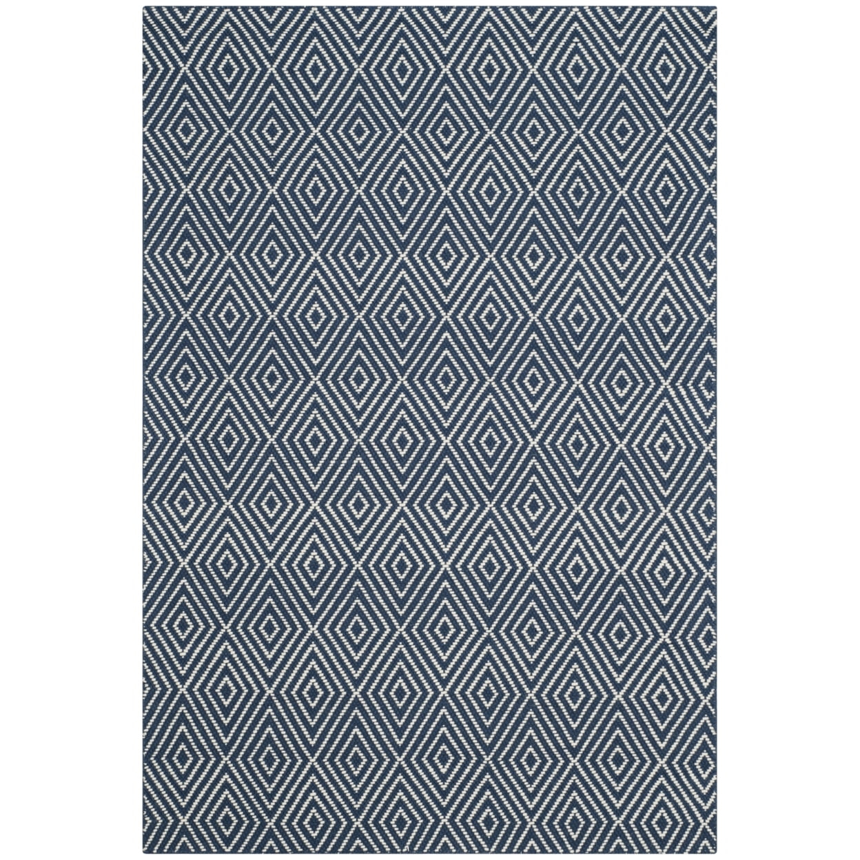 SAFAVIEH Wilton Donella Geometric Diamonds Area Rug, Navy/Ivory, 4' x 6'