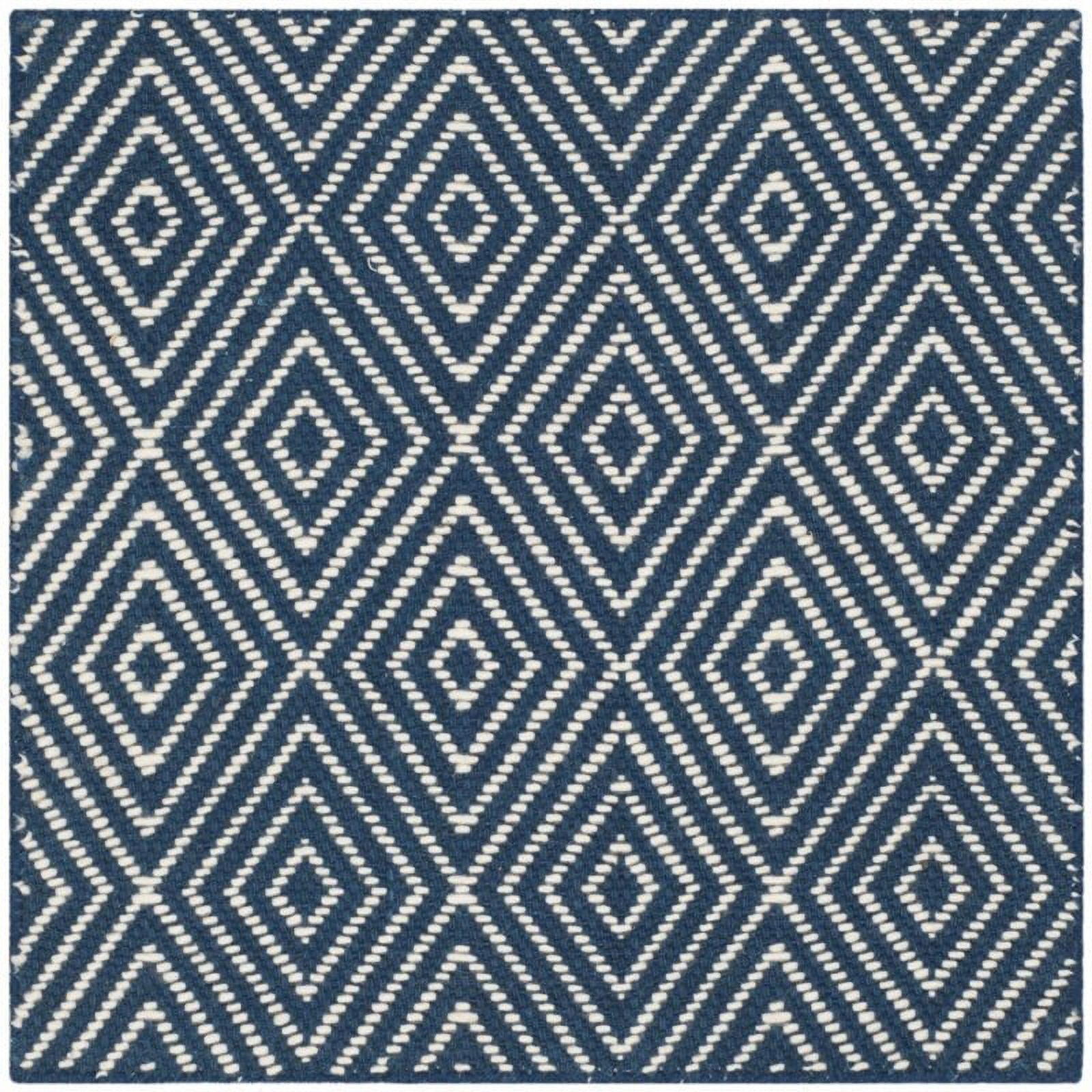 SAFAVIEH Wilton Donella Geometric Diamonds Area Rug, Navy/Ivory, 5' x 8'