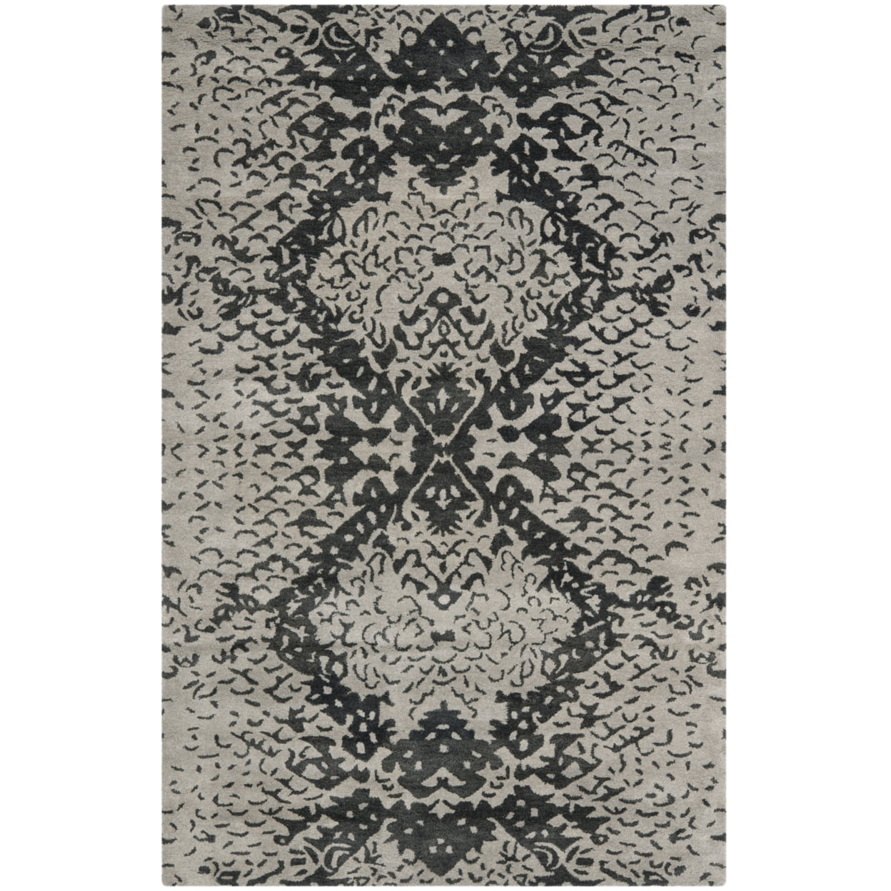 Wyndham WYD620 Hand Tufted Area Rug - Grey/Black - 5'x8' - Safavieh.
