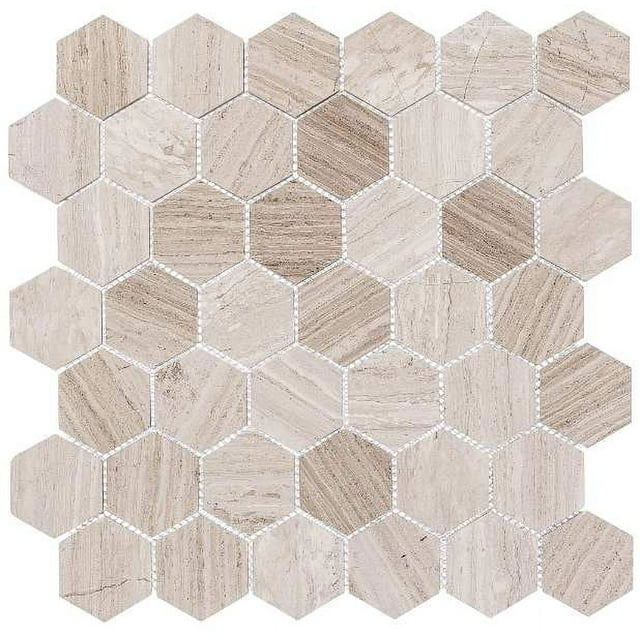 SAMPLE-Channing 2" x 2" Marble Honeycomb Mosaic Floor Use Tile