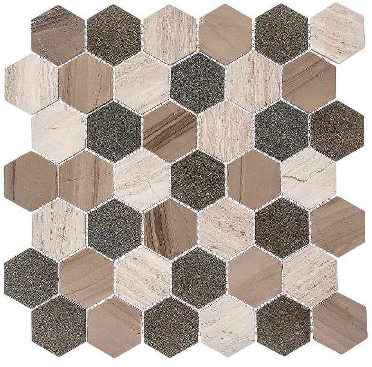 SAMPLE-Channing 2" x 2" Marble Honeycomb Mosaic Floor Use Tile