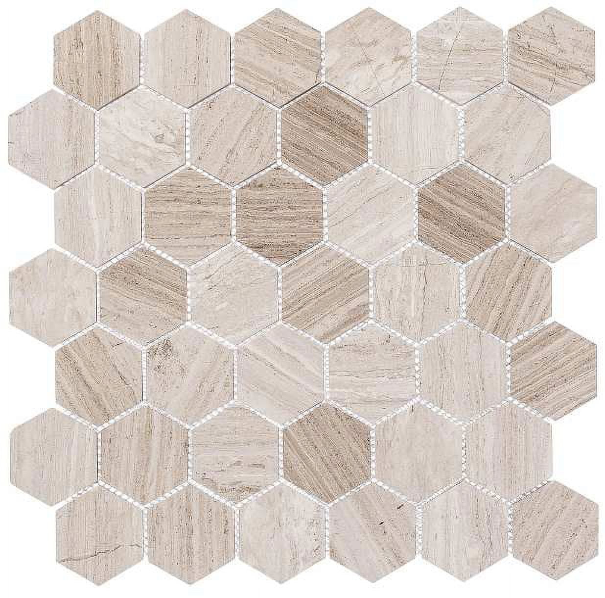SAMPLE-Channing 2" x 2" Marble Honeycomb Mosaic Floor Use Tile