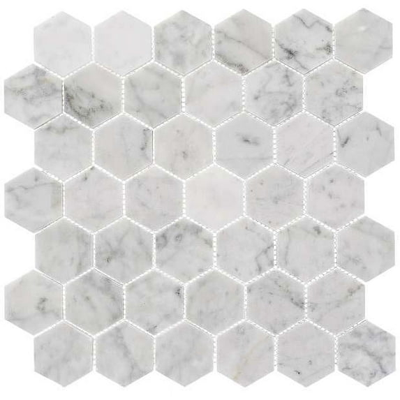 SAMPLE-Channing 2" x 2" Marble Honeycomb Mosaic Floor Use Tile