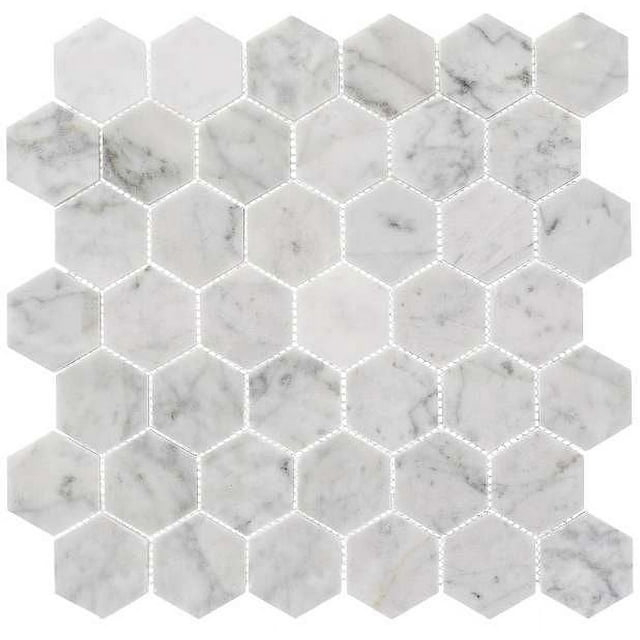 SAMPLE-Channing 2" x 2" Marble Honeycomb Mosaic Floor Use Tile