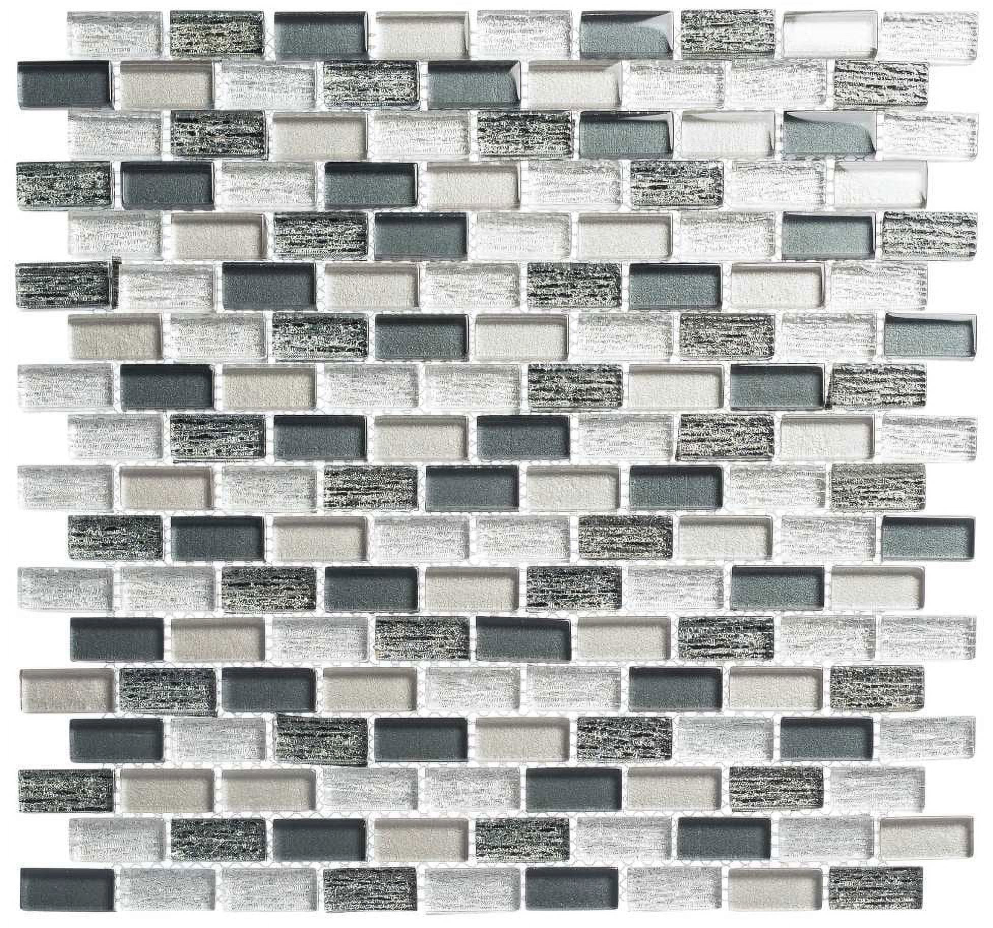 SAMPLE-Highline 0.625" x 1.25" Glass Mosaic Sheet Floor Use Tile