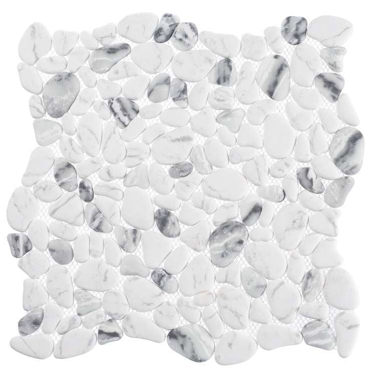 SAMPLE-Mellow Tranquil Gray Novelty Pebble Stone Look Matte Glass Mosaic Wall and Floor Tile