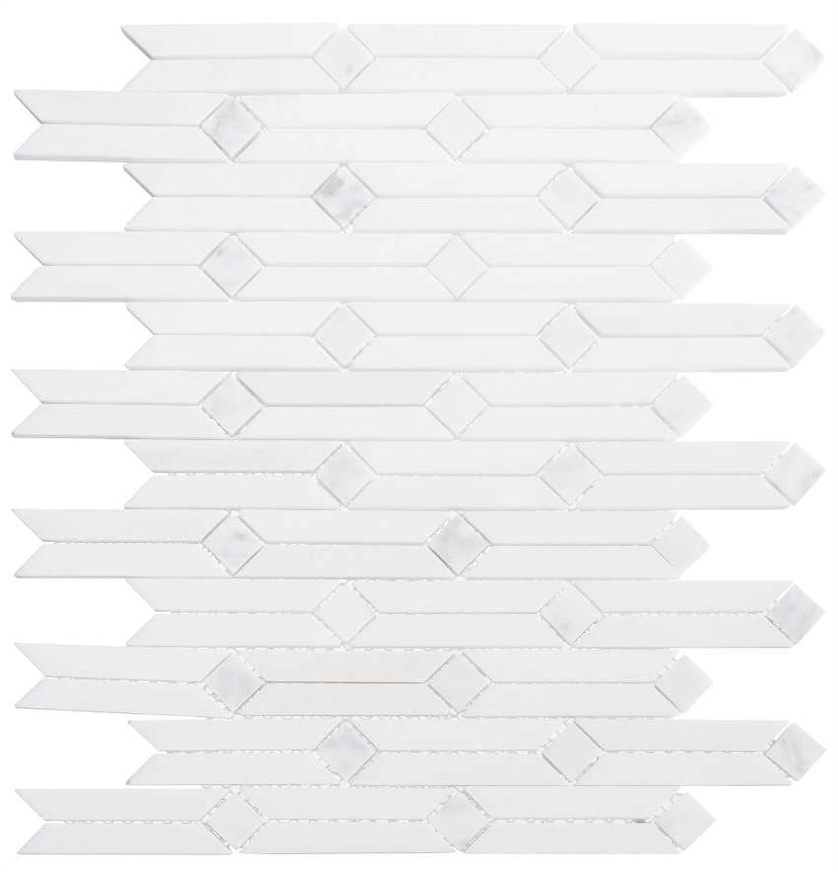 SAMPLE-Wonder Flash White Novelty Marble Look Natural Stone Mosaic Wall and Floor Tile