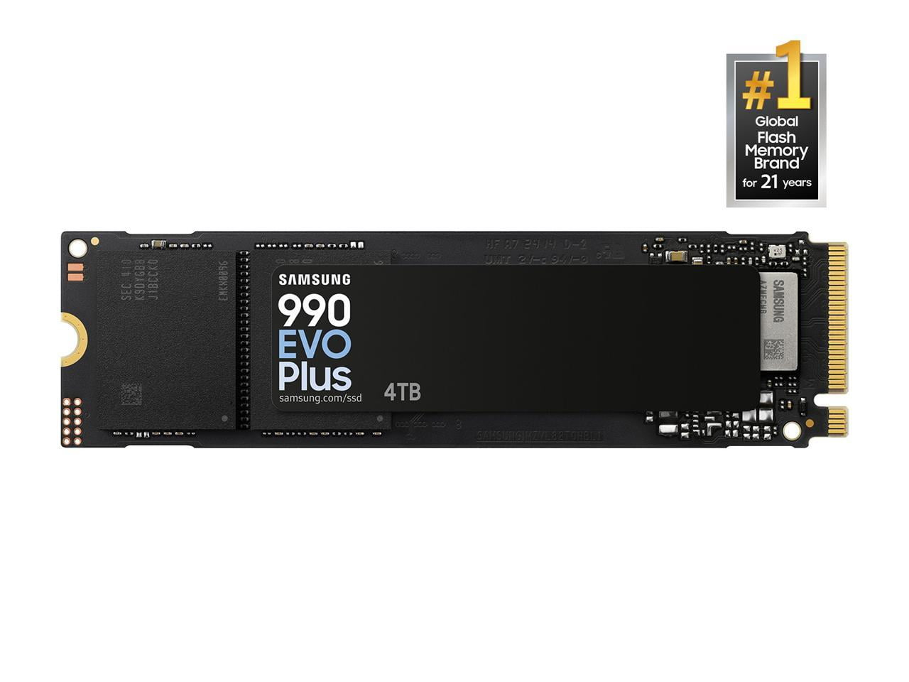 SAMSUNG 990 EVO PLUS SSD 4TB, PCIe Gen 4x4 | Gen 5x2 M.2 2280, Speeds Up-to 7,250 MB/s, Upgrade Storage for PC/Laptops, HMB Technology and Intelligent Turbowrite 2.0 (MZ-V9S4T0B/AM)