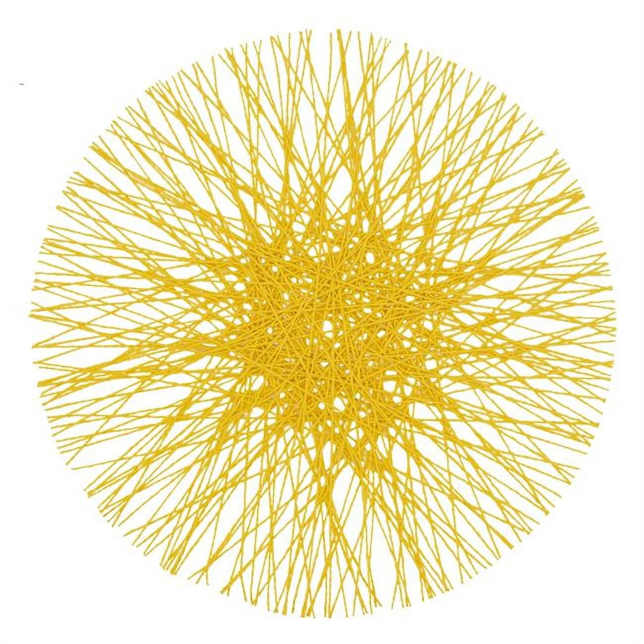 Saro Lifestyle Straw Placemat, 15" Round (Set of 4), Yellow, 15" Round