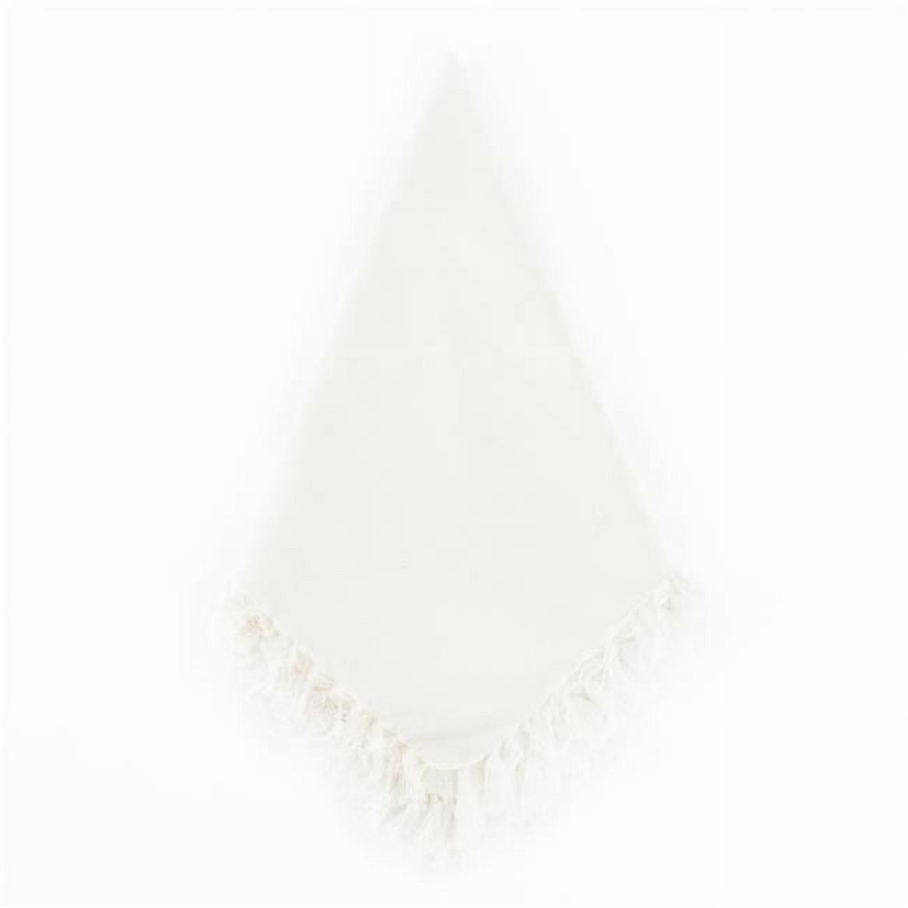 Saro Lifestyle Fringed Design Napkin, 20" Square (Set of 4), Off-White, 20" x 20"