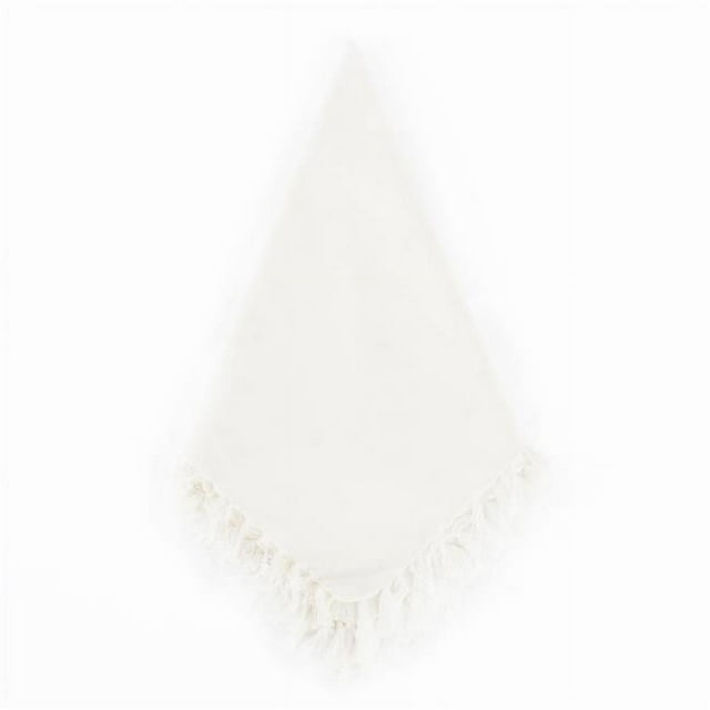 Saro Lifestyle Fringed Design Napkin, 20" Square (Set of 4), Off-White, 20" x 20"