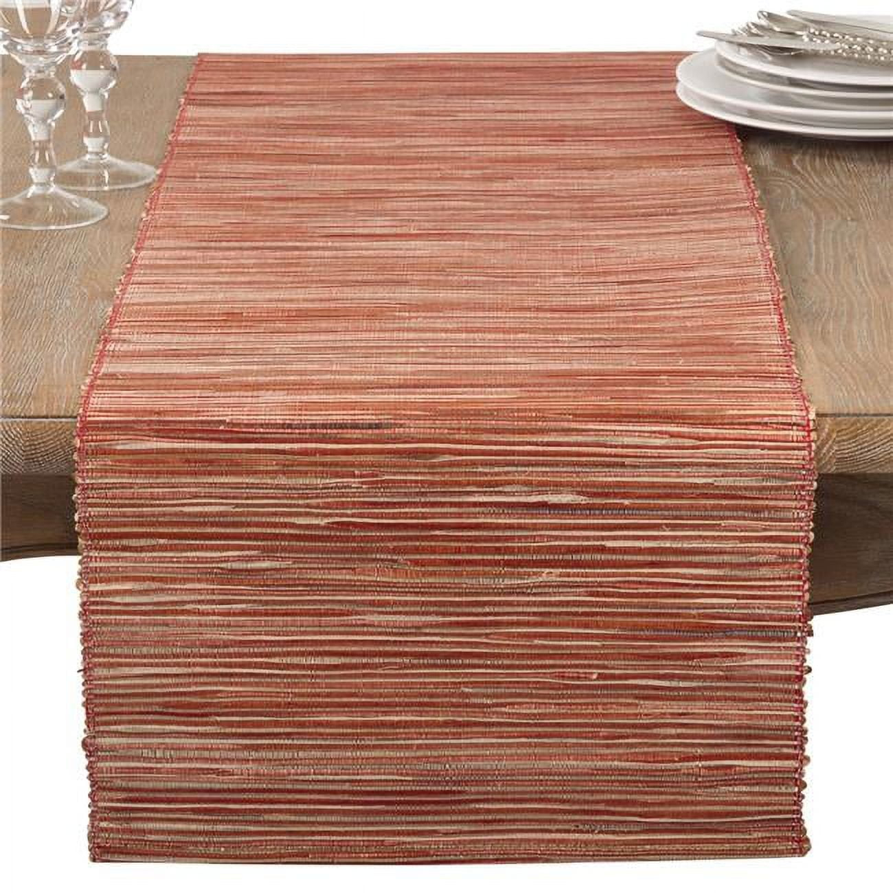 Saro Lifestyle Shimmering Woven Nubby Water Hyacinth Table Runner