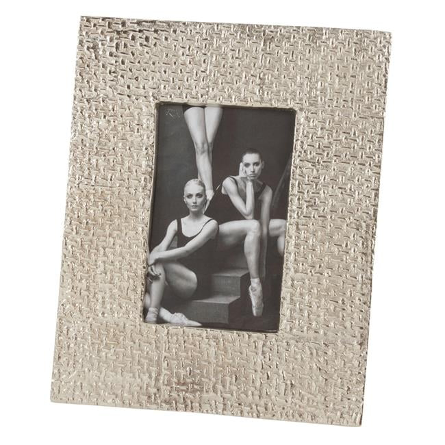 SARO  Hammered Design Aluminum Photo Frame  Silver