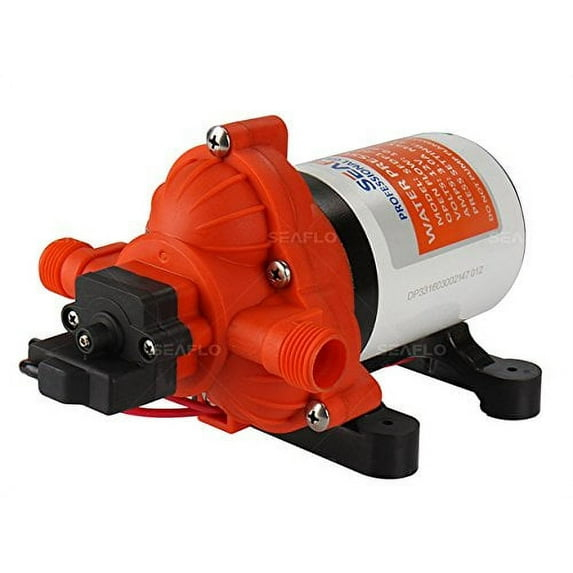 SEAFLO 123ABC, 3.0A, 12V, Orange and White, Diaphragm Self Priming Water Transfer Pump, 3.0 GPM
