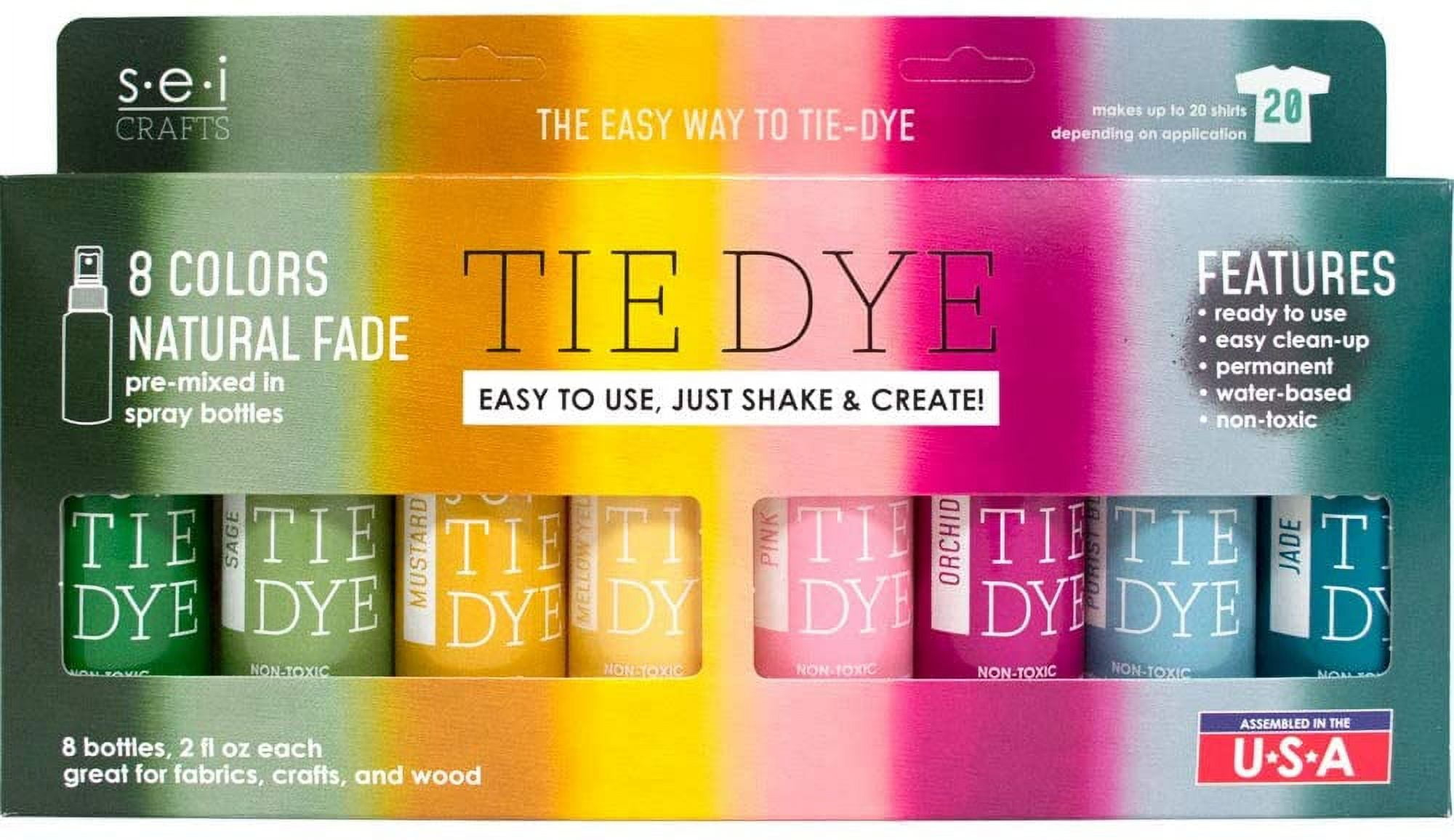 SEI Natural Fade Tie Dye Kit, Craft and Fabric Spray, 8 Colors