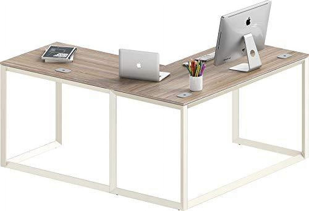 SHW Triangle-Leg L-Shaped Home Office Computer Desk