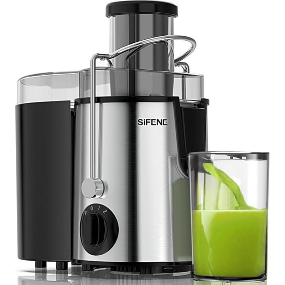 SiFENE 400W Centrifugal Juicer Machine, 3" Wide Chute, 3 Speed Setting, Higher Nutrient Yeild, Easy to Clean, Silver