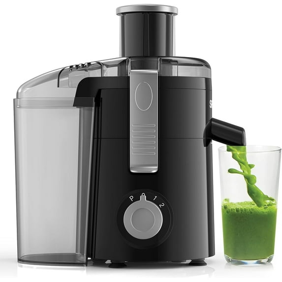 SiFENE 350W Centrifugal Juicer Machine, 2.5" Wide Chute, 3 Speed Setting, Compact Design, Easy to Clean, Black