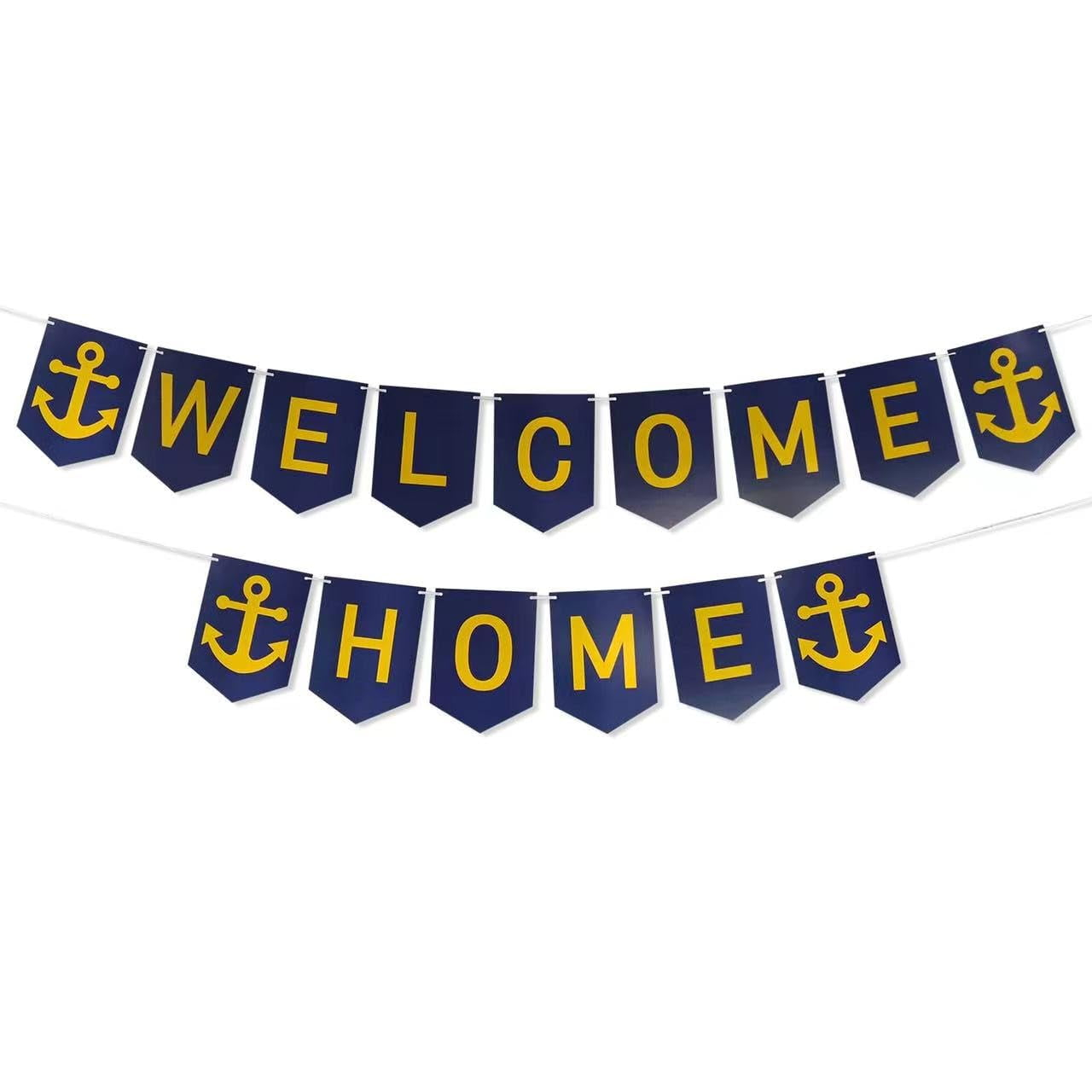 SJJCHU Military Navy Welcome IFF17 Home Banner,Patriotic Navy Deployment Returning Back Naval Soldier Homecoming Party Decoration(Navy)
