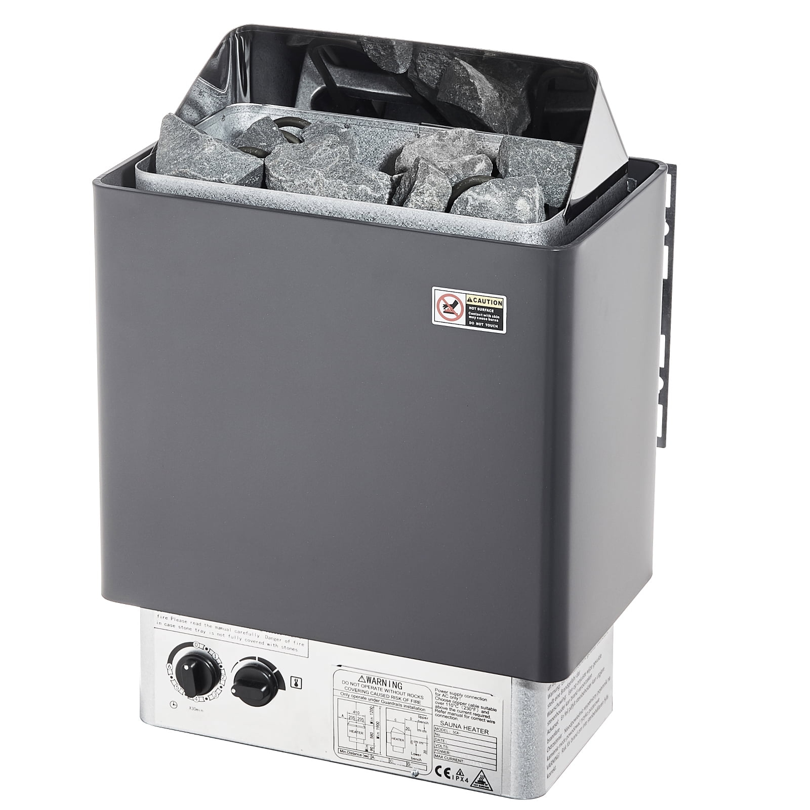 SKYSHALO Dry Stailess Steel W/ Internal Controller & Sauna Heater Stove 3KW Wet