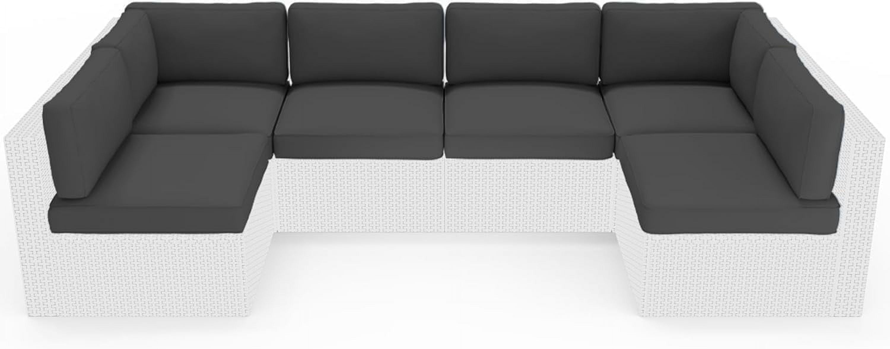 SOLAURA 14Pcs Outdoor Furniture Replacement Cushions, Fits 6-seat Sectional Rattan Conversation Set, Patio Water-Resistant Replacement Sofa Cushions, Grey