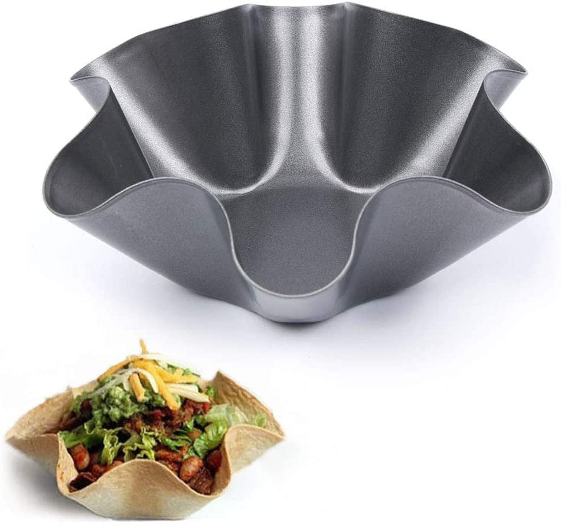 SPRING PARK Tortilla Bowl Molds, Nonstick Tortilla Pan Set Thicken Carbon Steel Taco Salad Bowl Makers Baking Molds for Kitchen