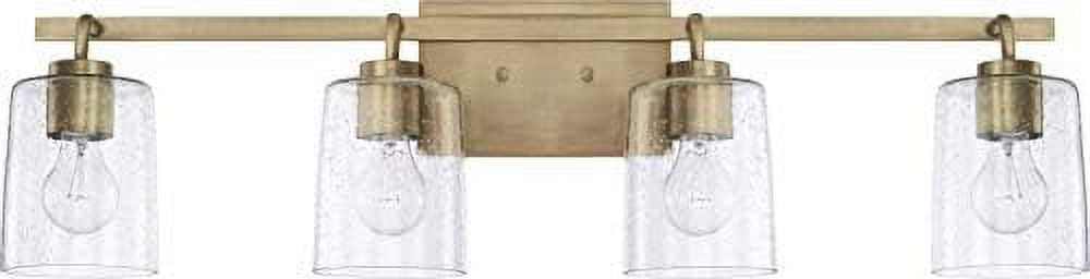 SQWERF HomePlace Lighting 128521BZ-449 Greyson Urban/Industrial Clear Seeded Glass Bathroom Vanity Wall Light  2-Light 200 Total Watts  9" H x 15" W  Bronze